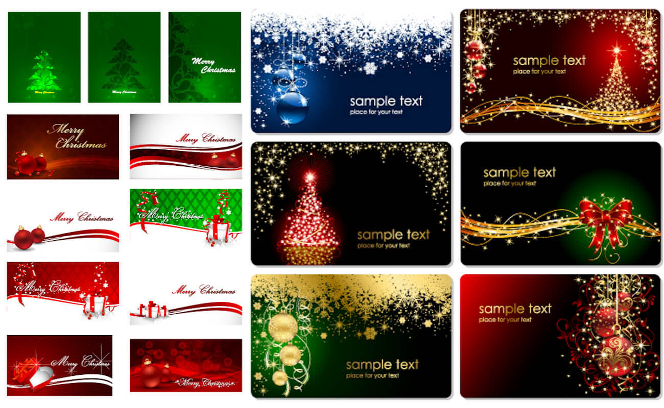 Christmas Cards Vector | Vector Graphics Blog Throughout Christmas Photo Cards Templates Free Downloads