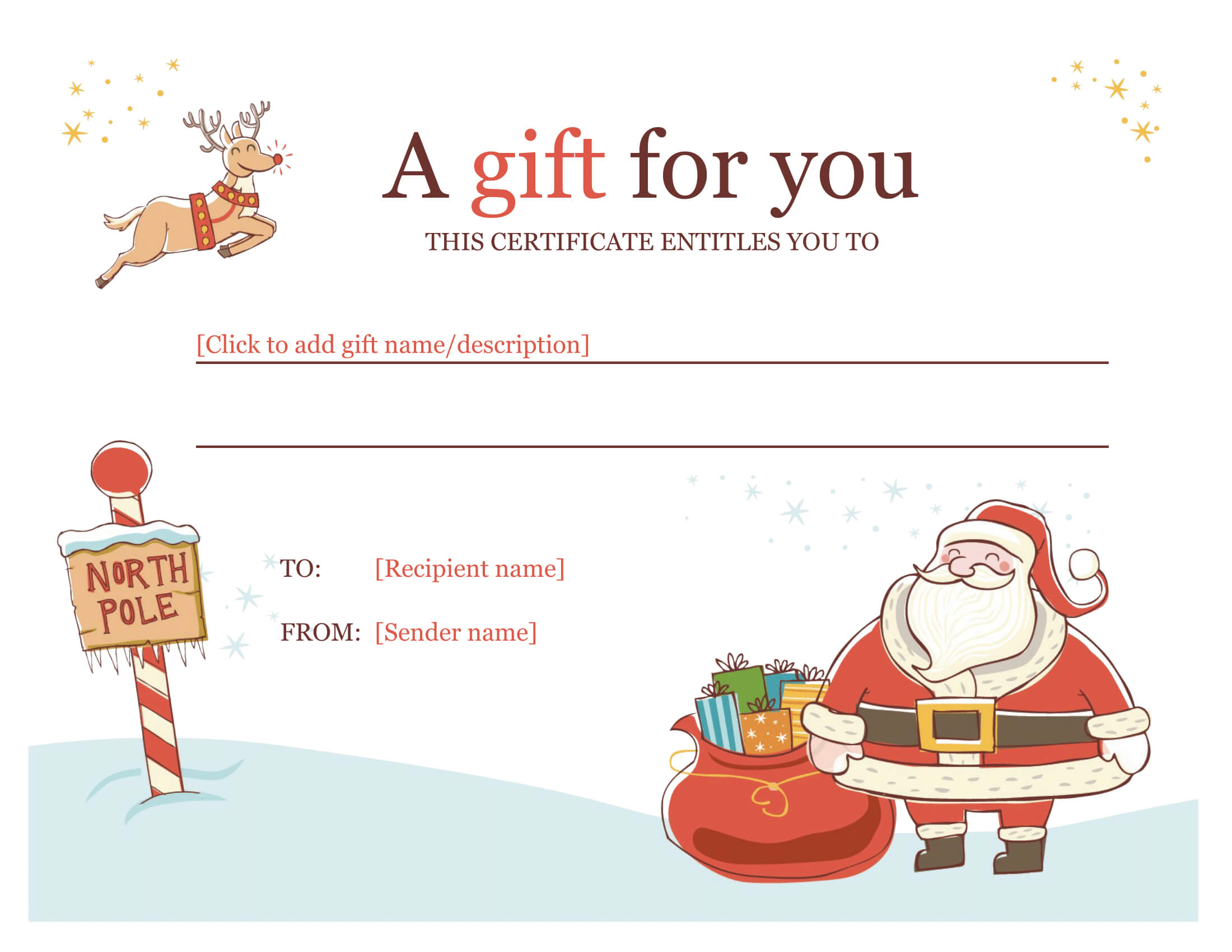 Christmas Gift Certificate – Download A Free Personalized Within Custom Gift Certificate Template