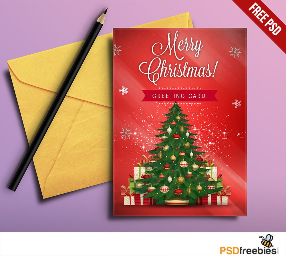 Christmas Greeting Card Free Psd | Psdfreebies Within Christmas Photo Card Templates Photoshop