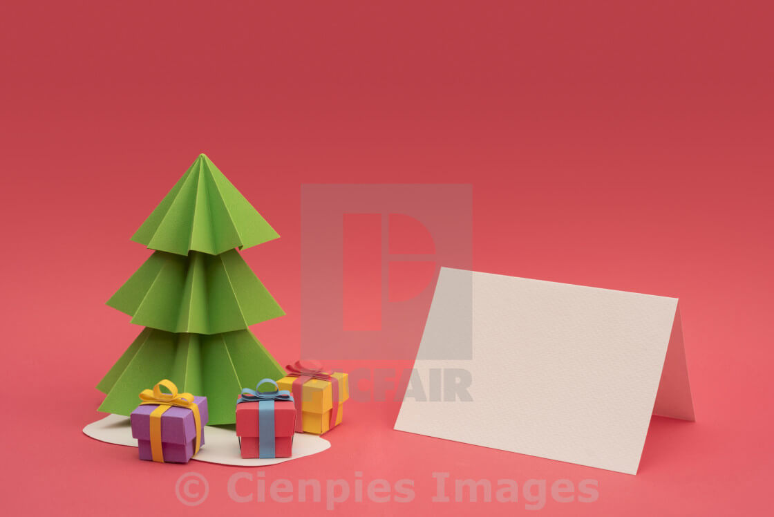 Christmas Paper Cut Handmade Tree Empty Template – License Within 3D Christmas Tree Card Template