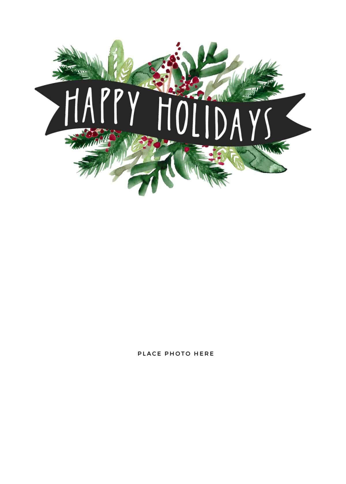 Christmas Photocard Template – Zohre.horizonconsulting.co With Happy Holidays Card Template