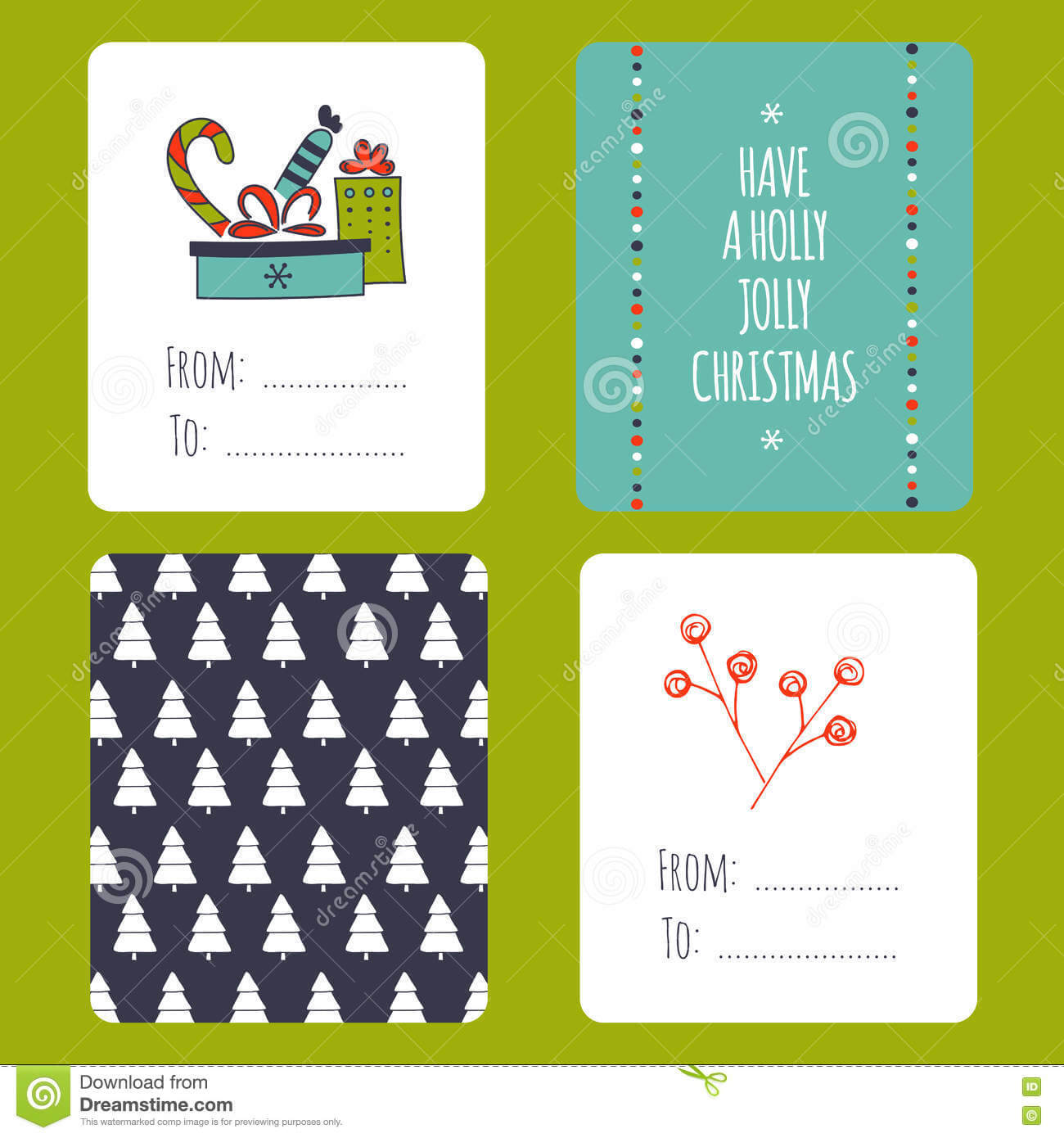 Christmas Set Of Cards Stock Vector. Illustration Of Jolly Pertaining To Small Greeting Card Template