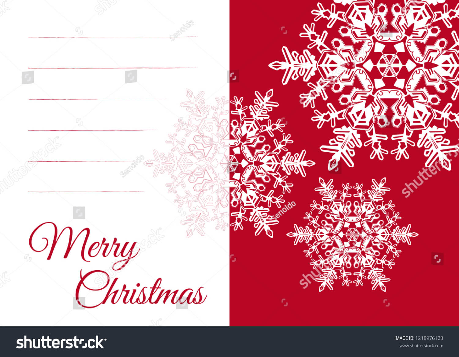 Christmas Vector Greeting Card Template Blank Stock Vector Within Blank Snowflake Template