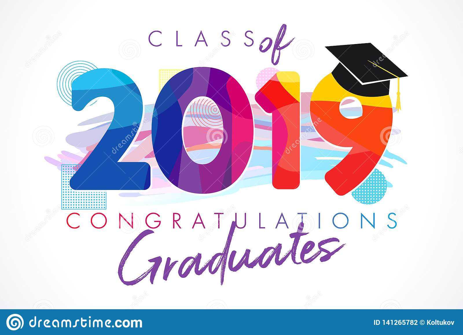 Class Of 2019 Year Graduation Banner, Awards Concept Stock Regarding Graduation Banner Template