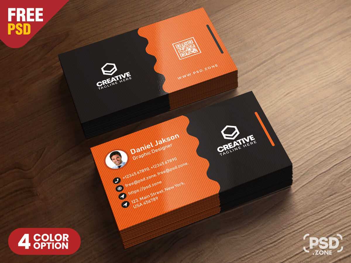 Clean Business Card Psd Templates - Psd Zone In Template Name Card Psd