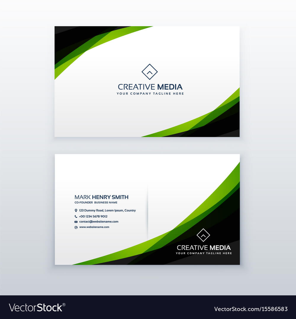 Clean Simple Green Business Card Design Template Regarding Designer Visiting Cards Templates
