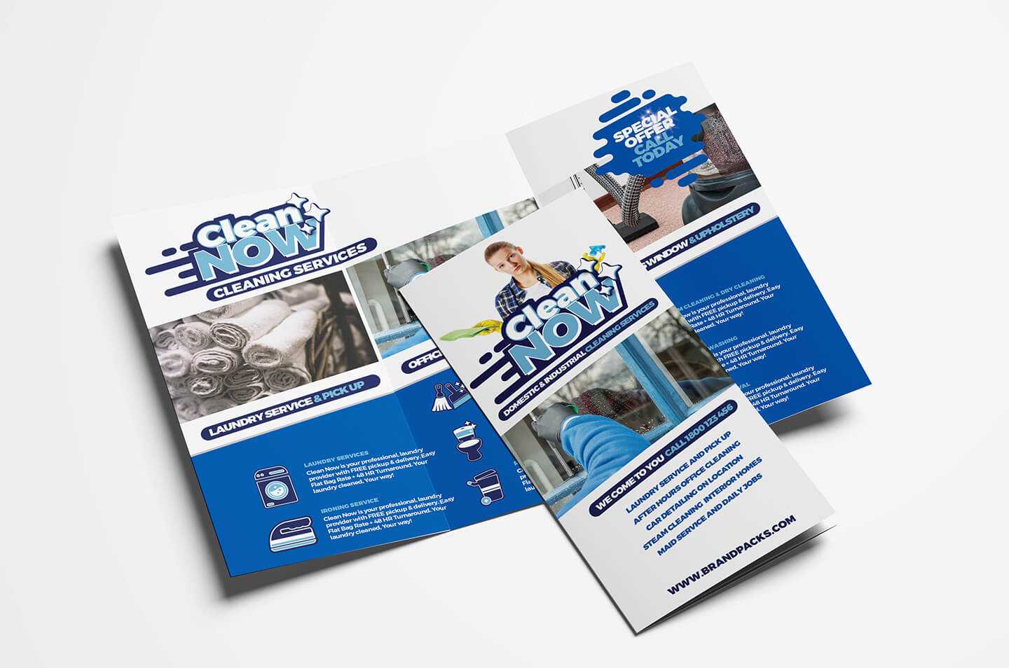 Cleaning Service Trifold Brochure Template In Psd, Ai With Regard To Cleaning Brochure Templates Free