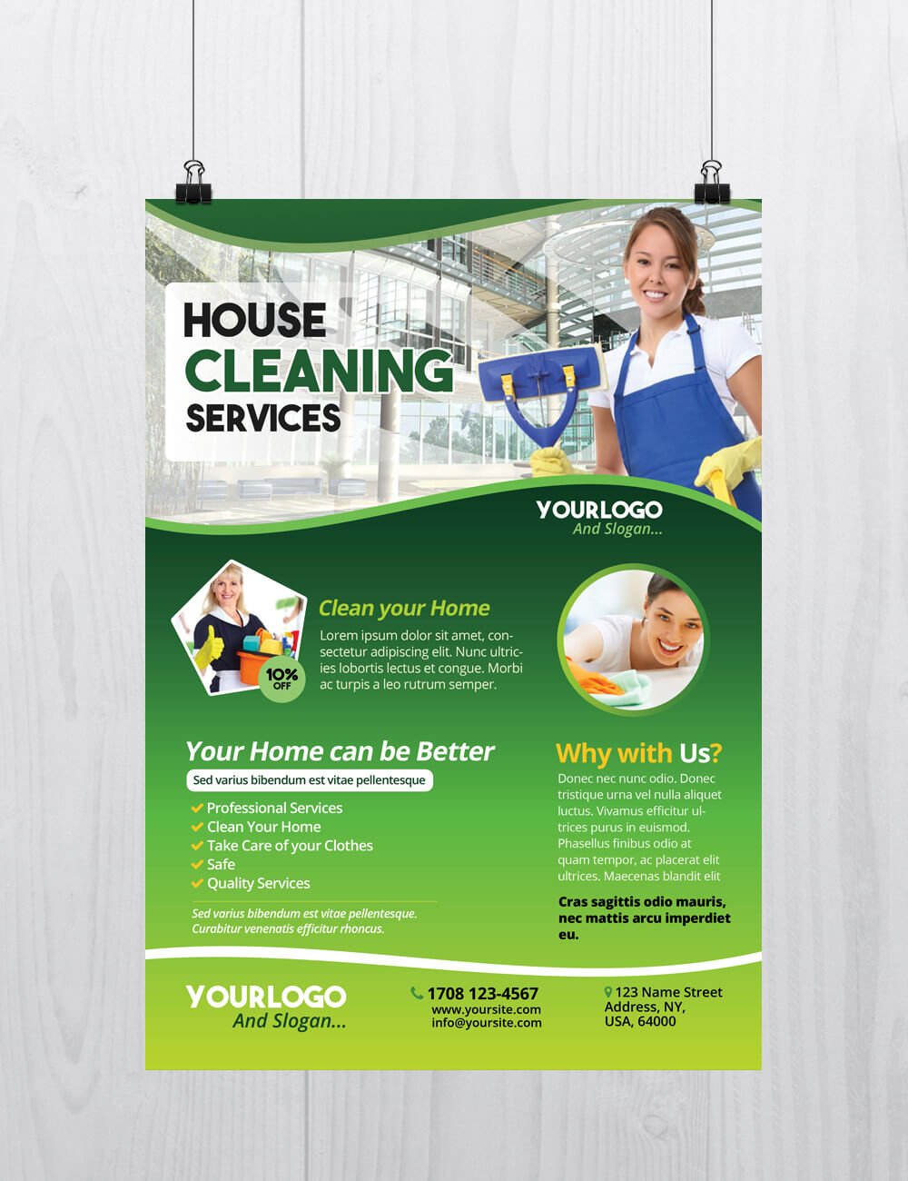 Cleaning Services - Download Free Psd Flyer Template - Free With Cleaning Brochure Templates Free