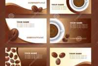 Coffee Business Card Template Vector Set Design Stock Vector regarding Coffee Business Card Template Free