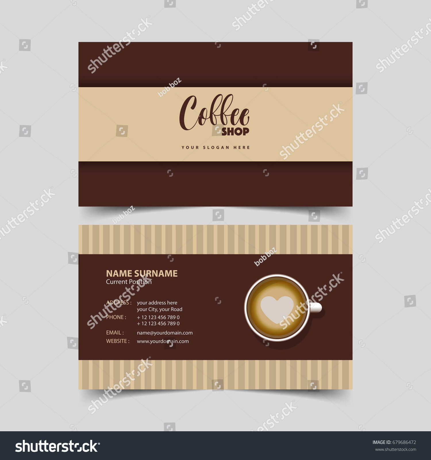 Coffee Shop Business Card Design Template Stock Vector Throughout Coffee Business Card Template Free