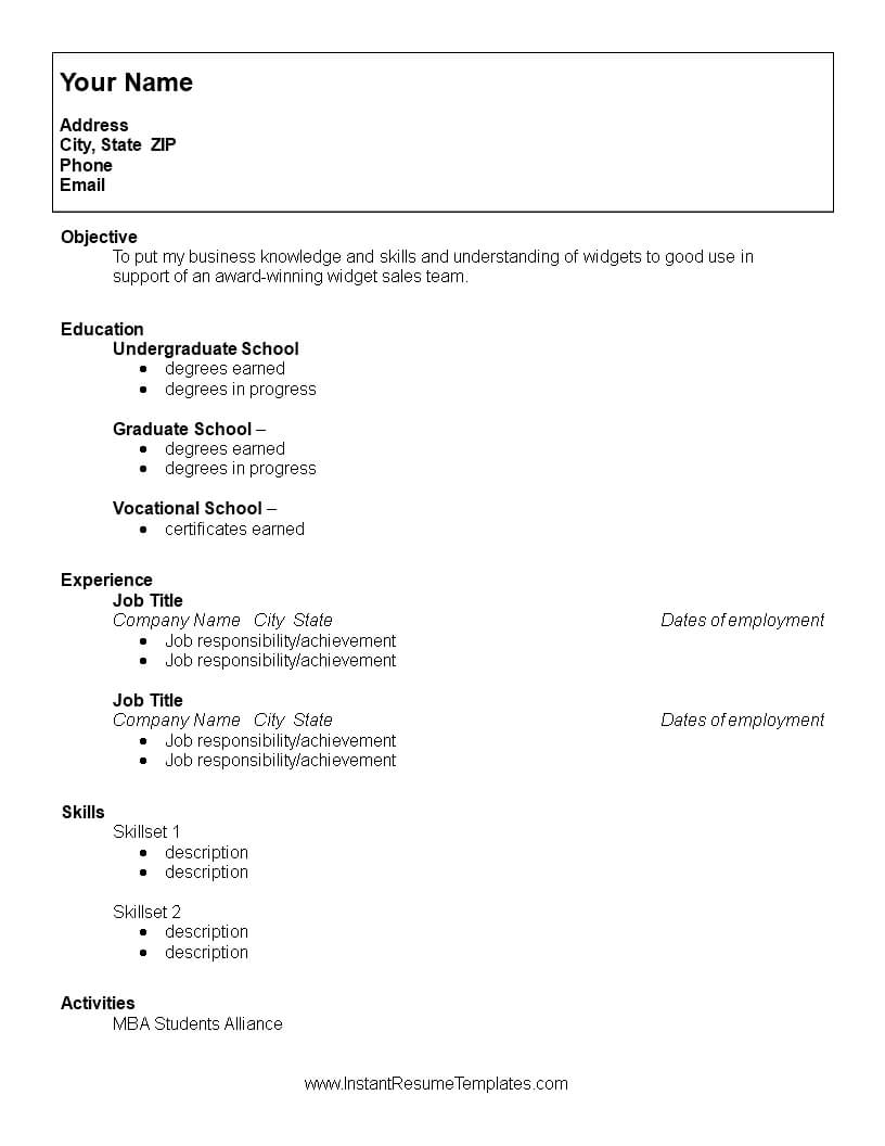 College Student Resume | Templates At Allbusinesstemplates Pertaining To College Student Resume Template Microsoft Word