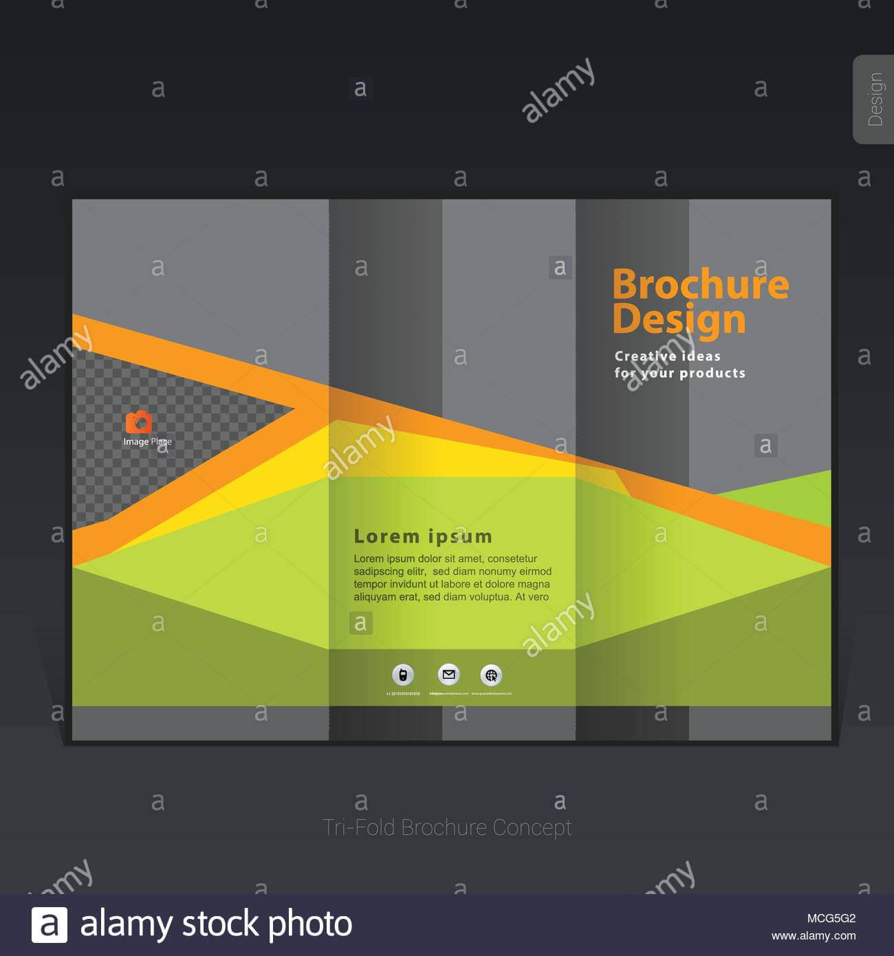 Colorful Business Tri Fold Brochure Template, Cover Design Throughout Tri Fold Brochure Template Illustrator
