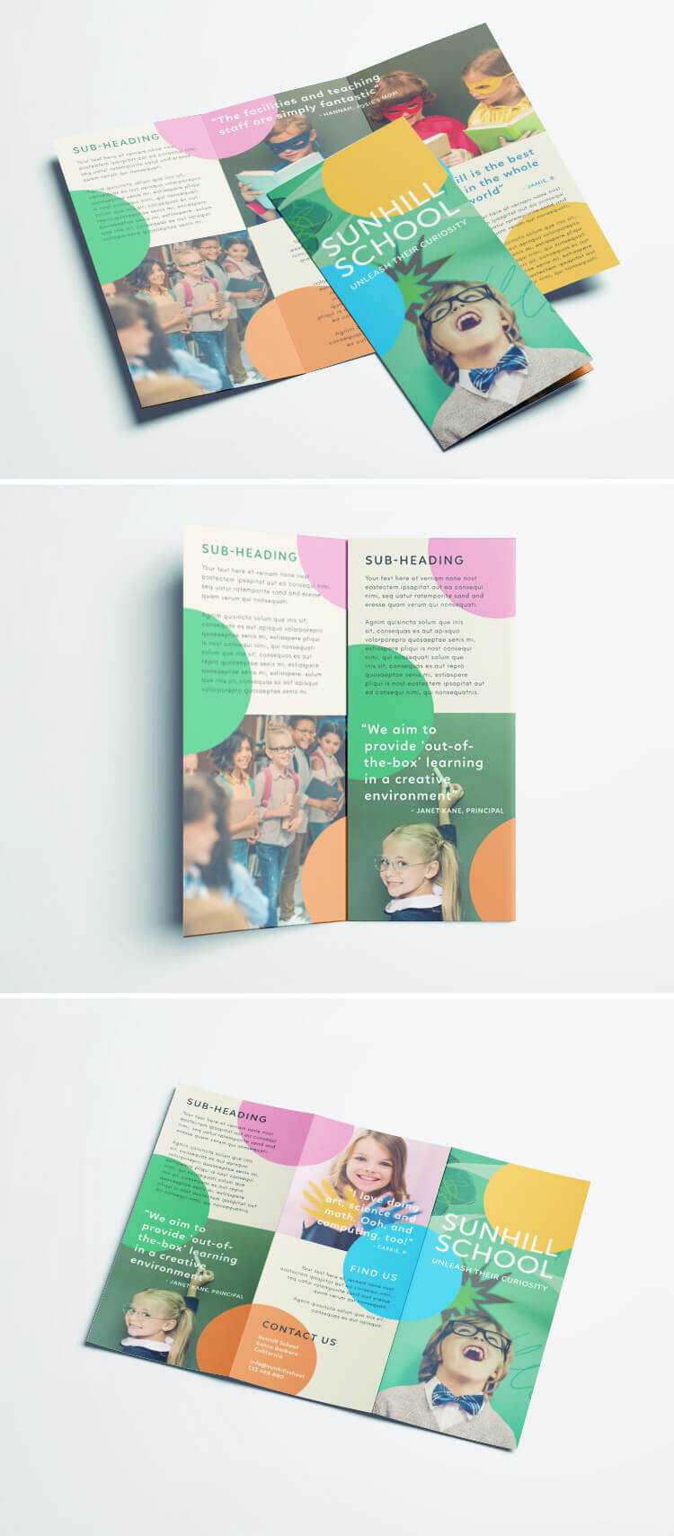 Colorful School Brochure - Tri Fold Template | Download Free Pertaining To Play School Brochure Templates