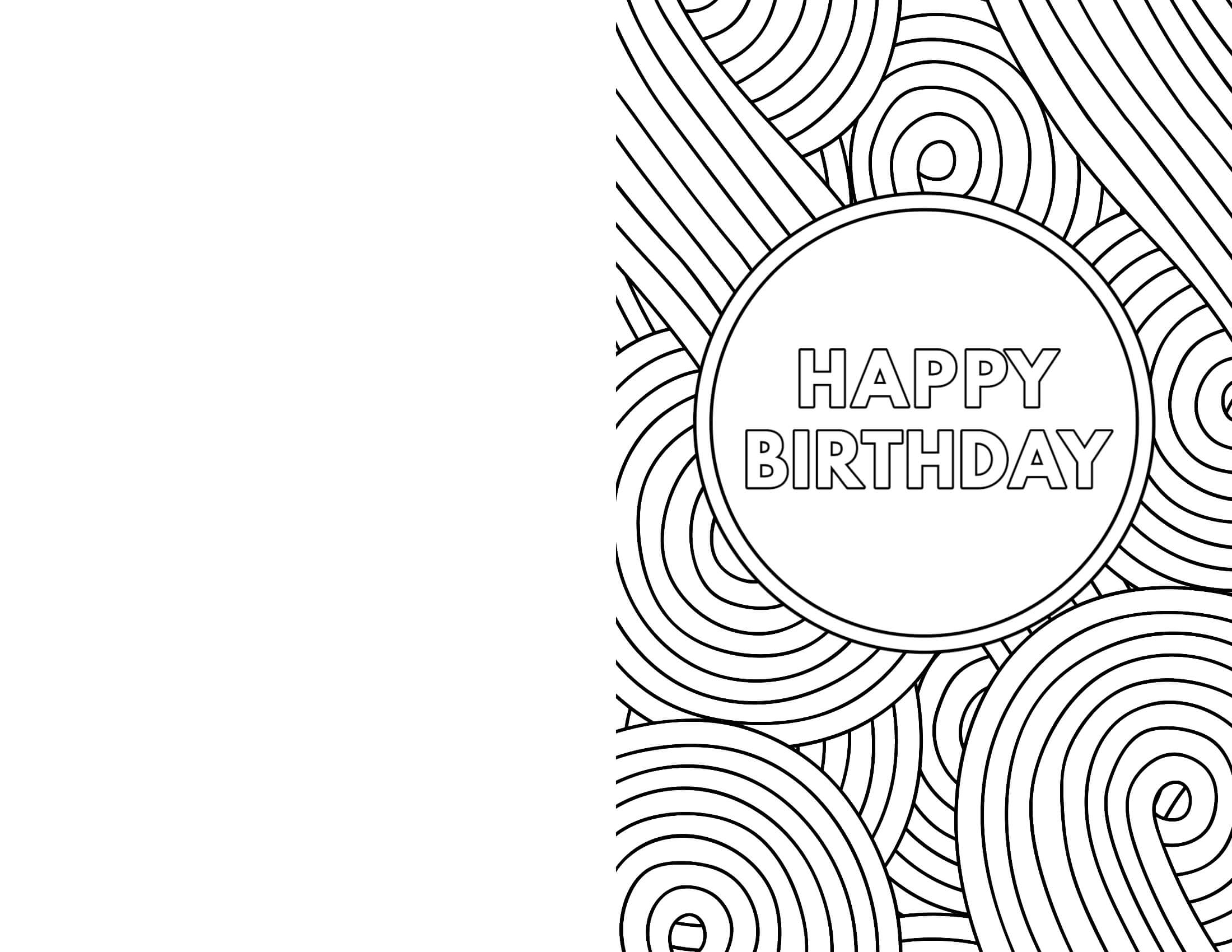 Coloring Book : Incredible Happy Birthday Card Coloringes With Foldable Birthday Card Template