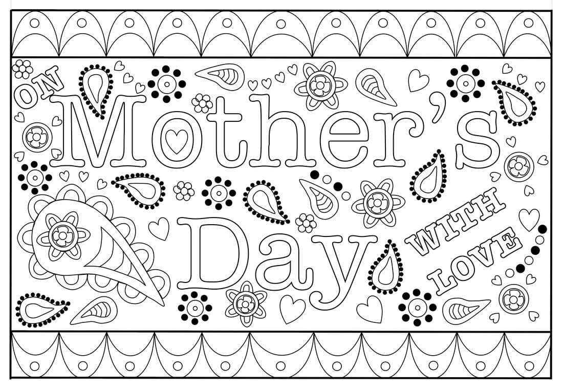Colouring Mothers Day Card Free Printable Template Pertaining To Mothers Day Card Templates
