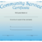 Community Service Certificate Template Pertaining To This Certificate Entitles The Bearer To Template