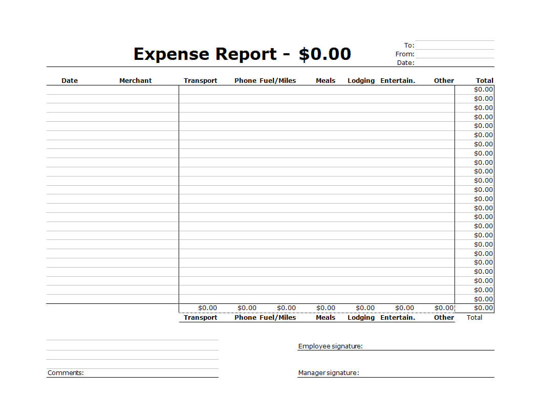 Company Expense Report Excel Spreadsheet | Templates At Inside Company Expense Report Template