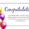 Congratulation Banner With Colorful Balloons And Space For Text.. Regarding Congratulations Banner Template