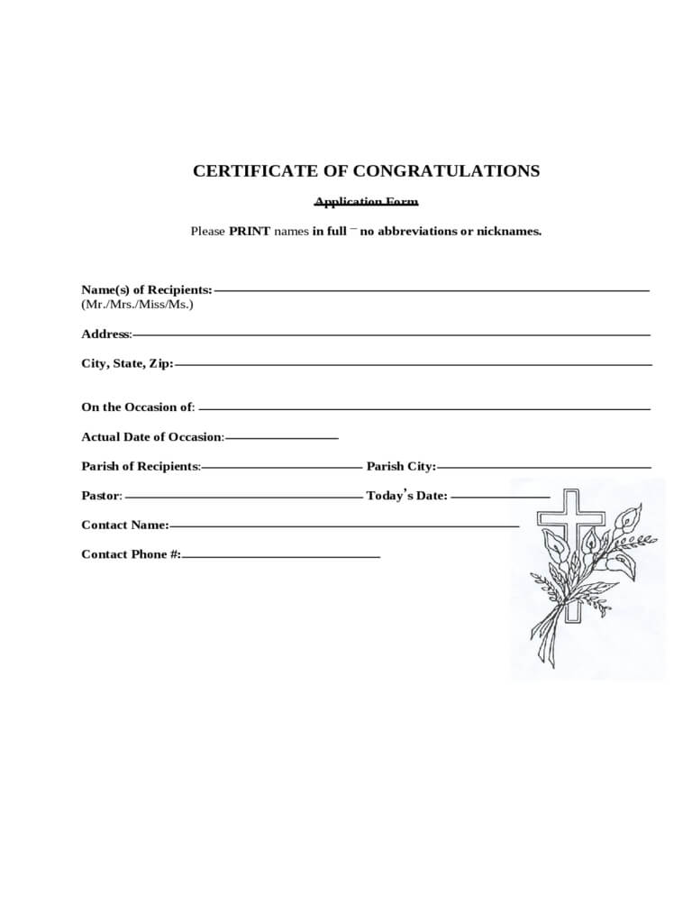 Congratulations Certificate – 4 Free Templates In Pdf, Word With Congratulations Certificate Word Template