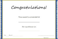 Congratulations Certificate Template for Congratulations Certificate Word Template