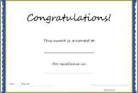 Congratulations Certificate Template for Congratulations Certificate Word Template