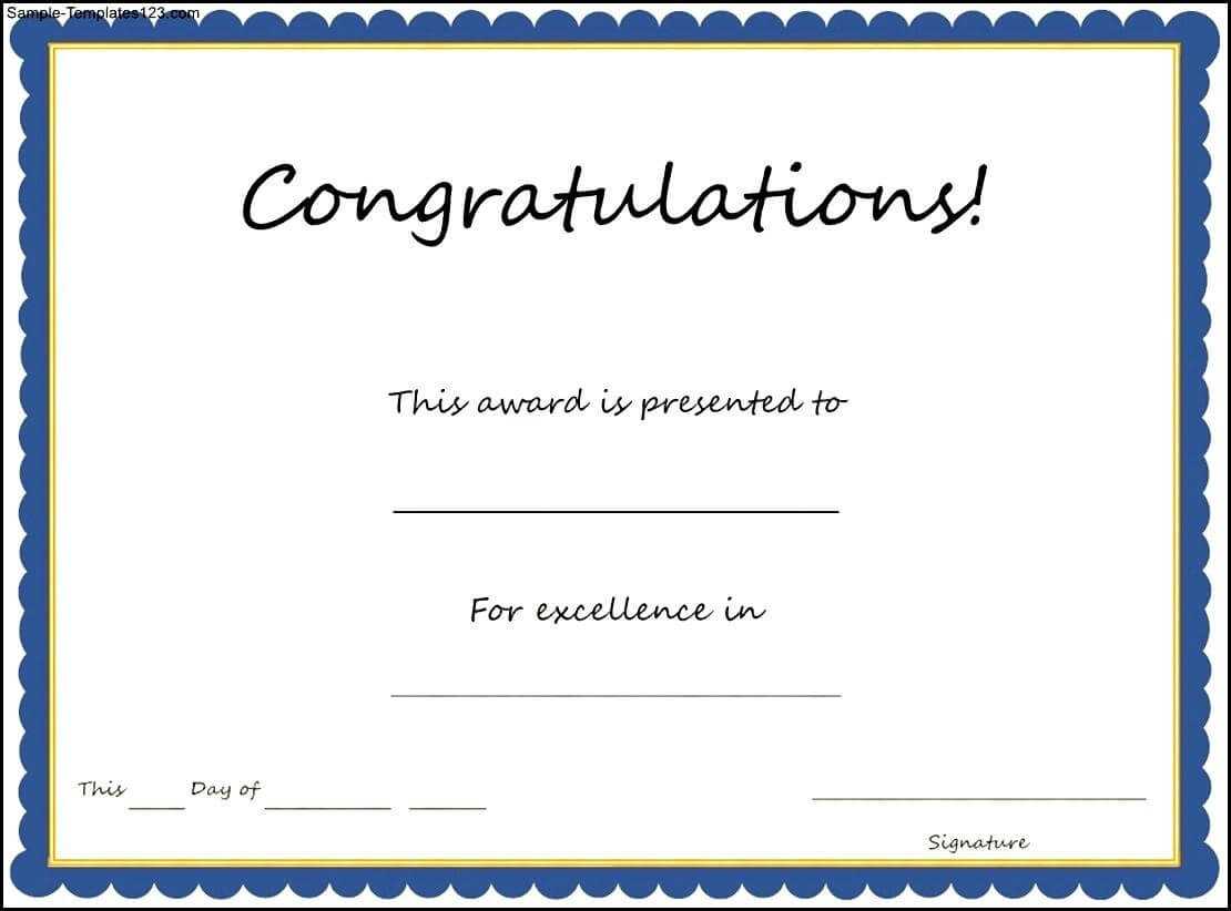 Congratulations Certificate Template For Congratulations Certificate Word Template