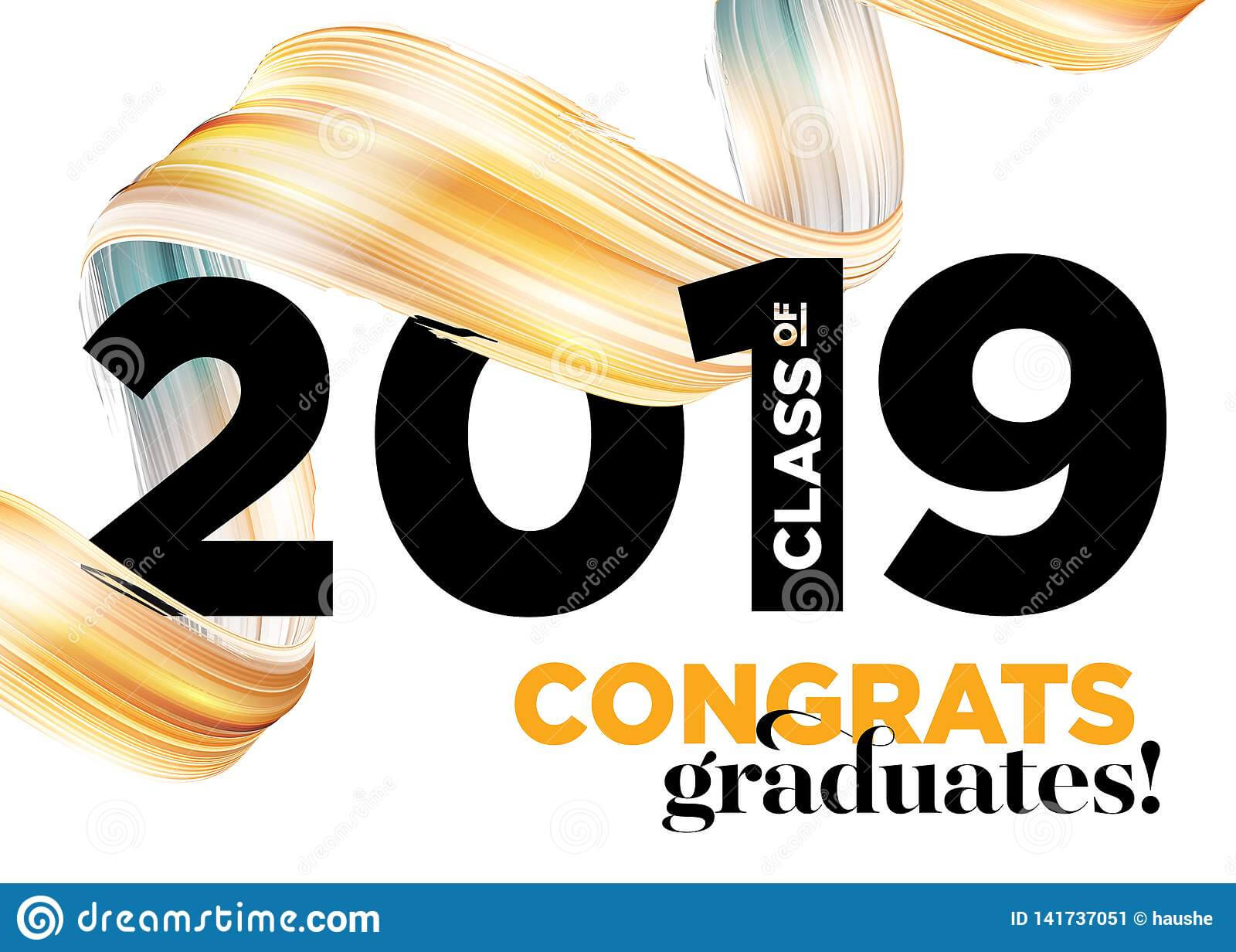 Congratulations Graduates Class Of 2019 Vector Logo Inside Graduation Banner Template