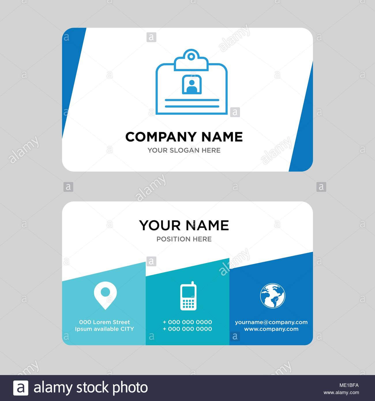 Contact Id Card Business Card Design Template, Visiting For For Personal Identification Card Template