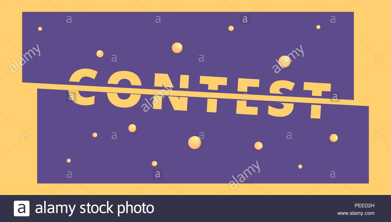 Contest Lettering. Horizontal Contest Banner. Sliced Text Intended For Med Card Template