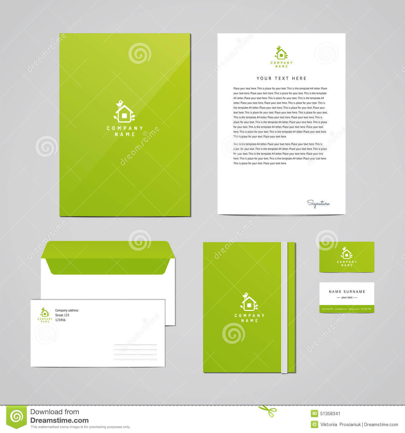 Corporate Identity Eco Design Template. Documentation For Pertaining To Business Card Letterhead Envelope Template