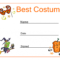 Costume Contest Certificate Template regarding Halloween Certificate Template