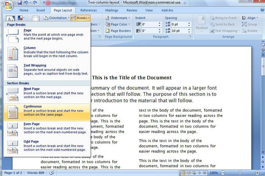 Create A Two Column Document Template In Microsoft Word – Cnet Throughout How To Insert Template In Word