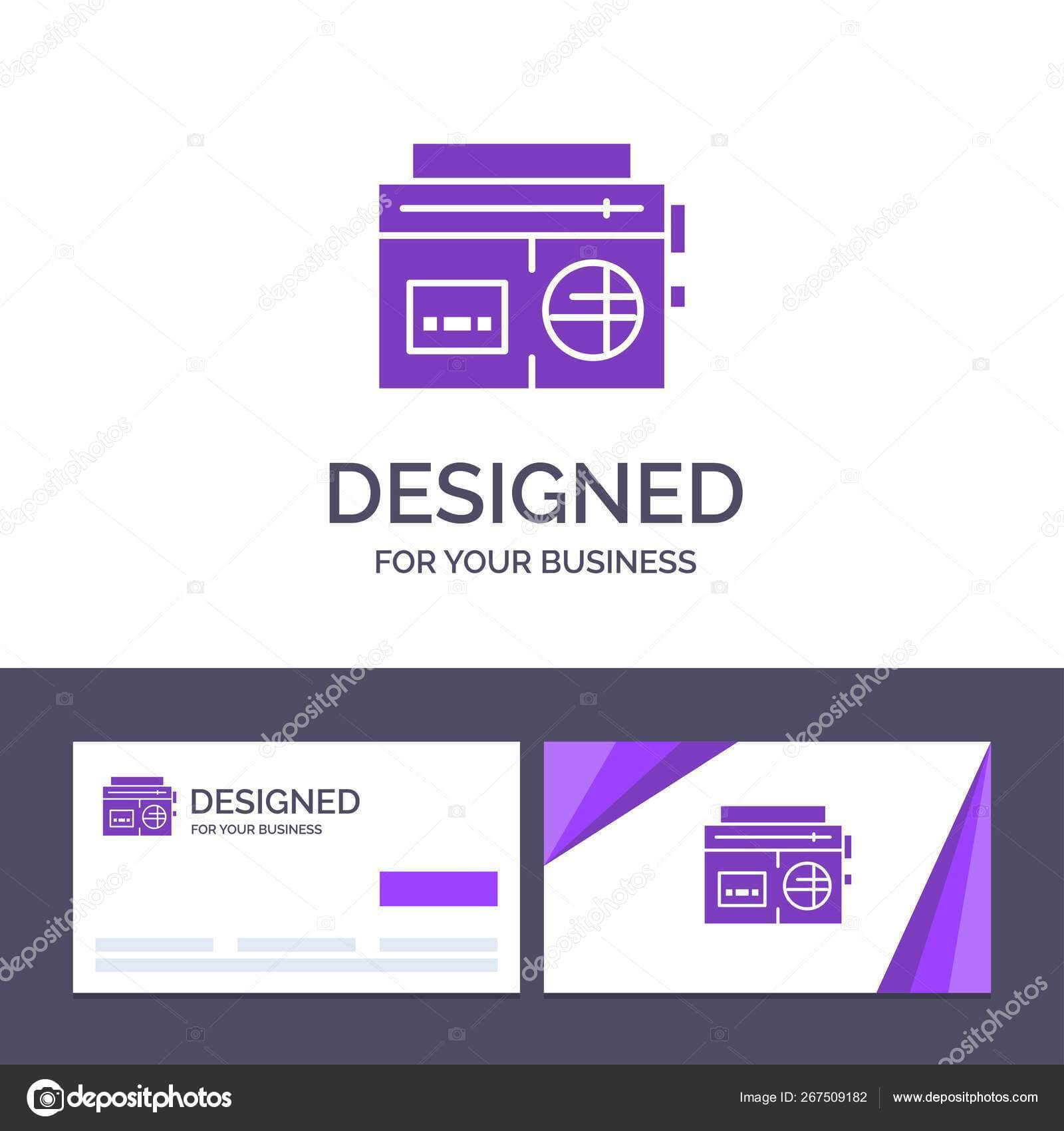 Creative Business Card And Logo Template Tape, Radio, Music Throughout Med Cards Template