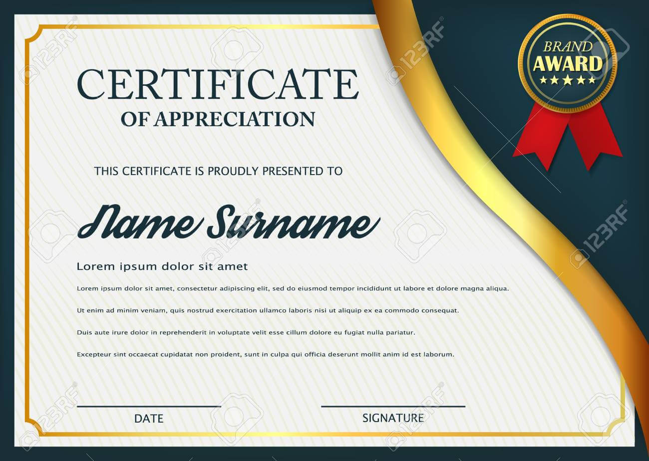 Creative Certificate Of Appreciation Award Template. Certificate.. In Template For Certificate Of Award