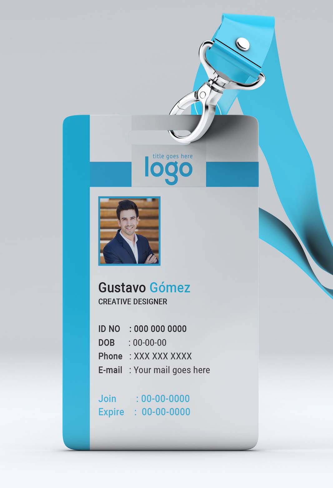 Creative Id Card Template 14 - Mabd86 - Free Graphics With Regard To Portrait Id Card Template