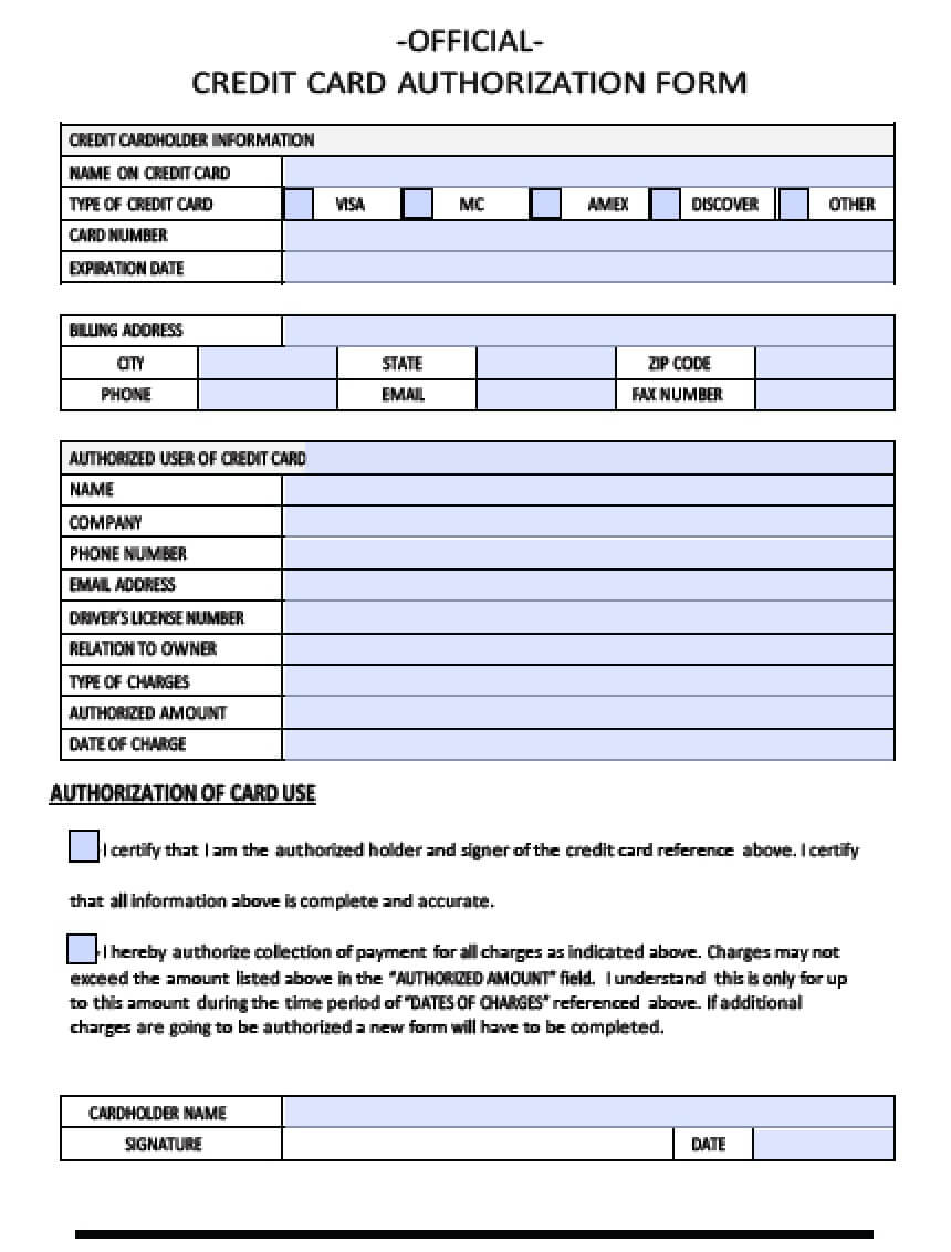 Credit Card Authorization Form Template Word ] – Form Credit Pertaining To Credit Card Payment Form Template Pdf