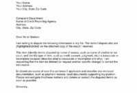 Credit Dispute Templates - Zohre.horizonconsulting.co with Credit Report Dispute Letter Template