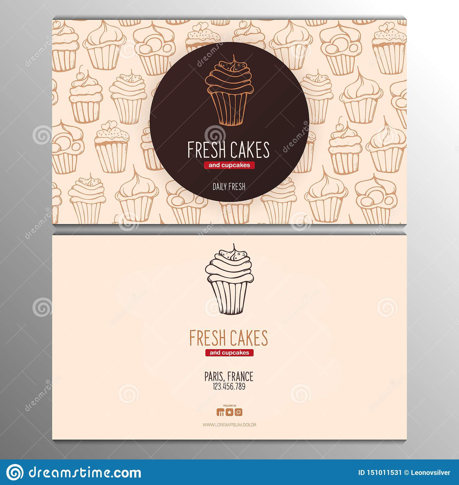 Cupcake Or Cake Business Card Template For Bakery Or Pastry Intended For Cake Business Cards Templates Free