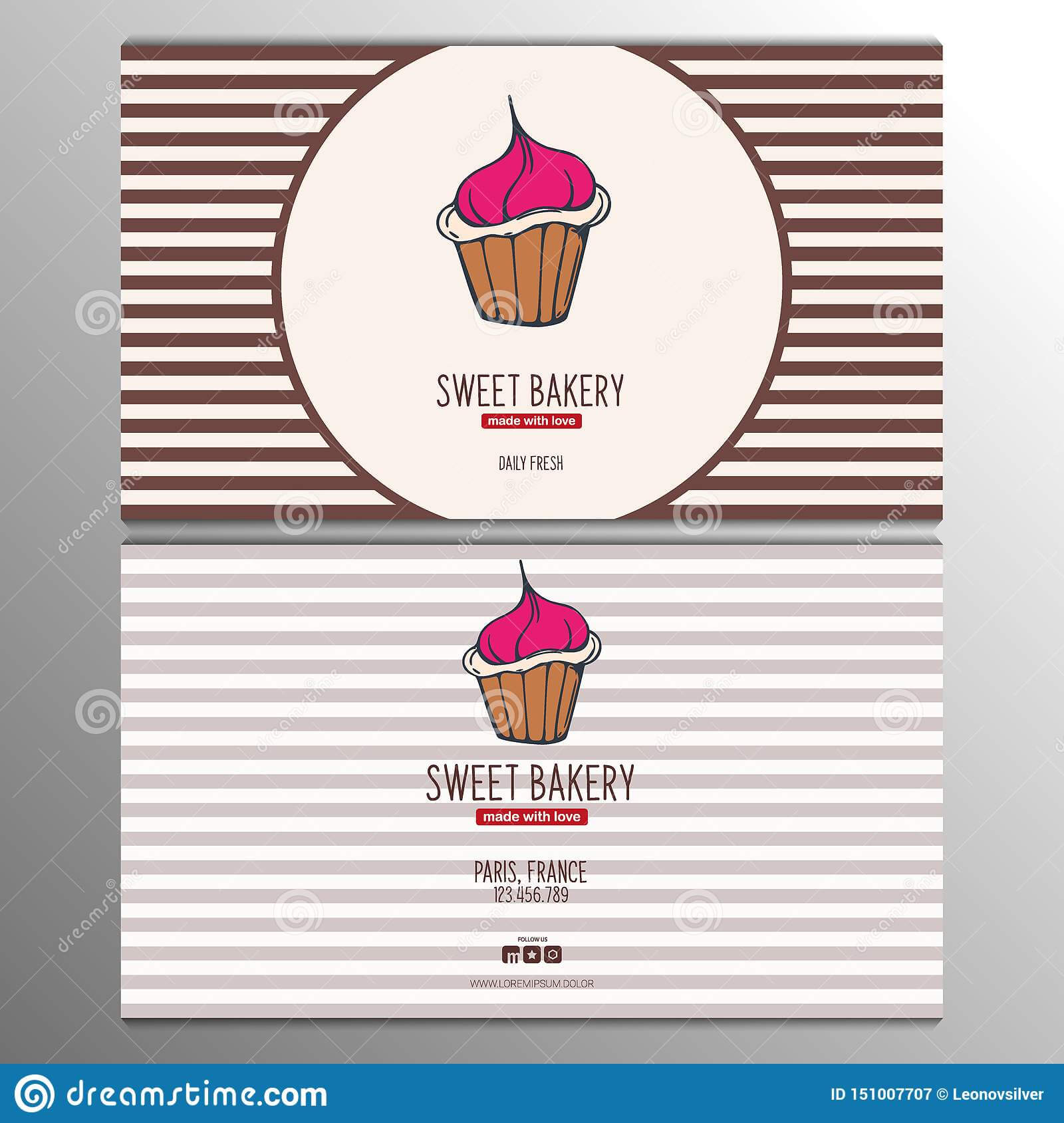 Cupcake Or Cake Business Card Template For Bakery Or Pastry Pertaining To Cake Business Cards Templates Free