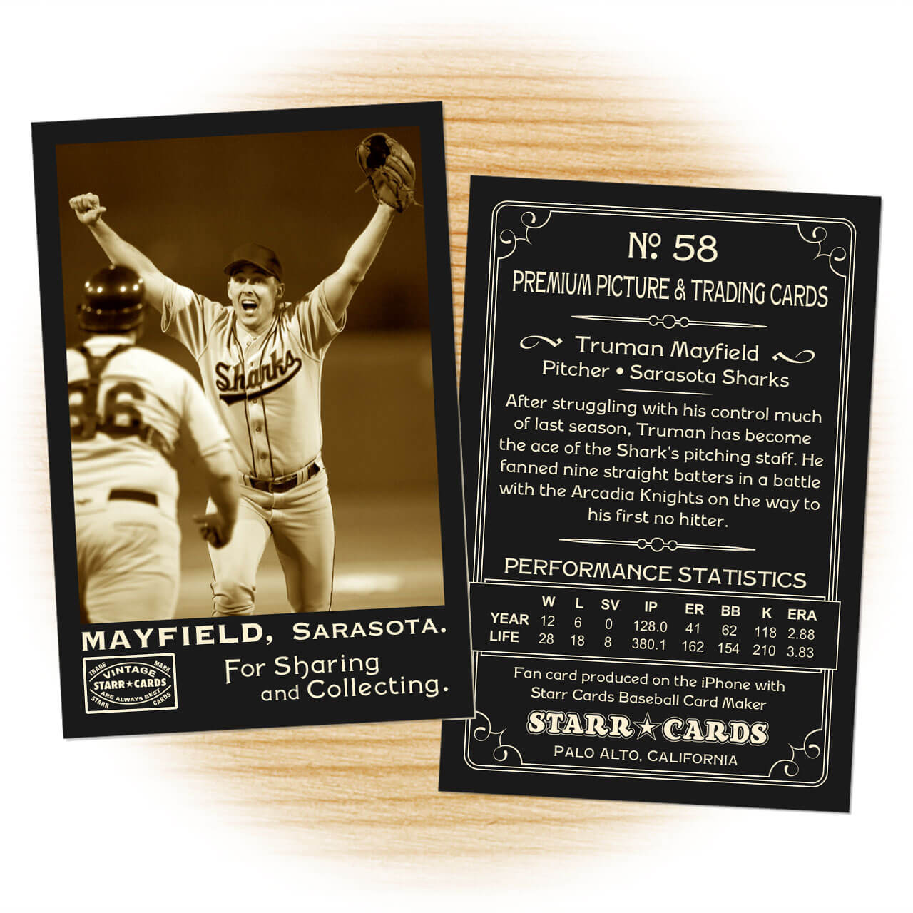 Custom Baseball Cards – Vintage 95™ Series Starr Cards For Custom Baseball Cards Template