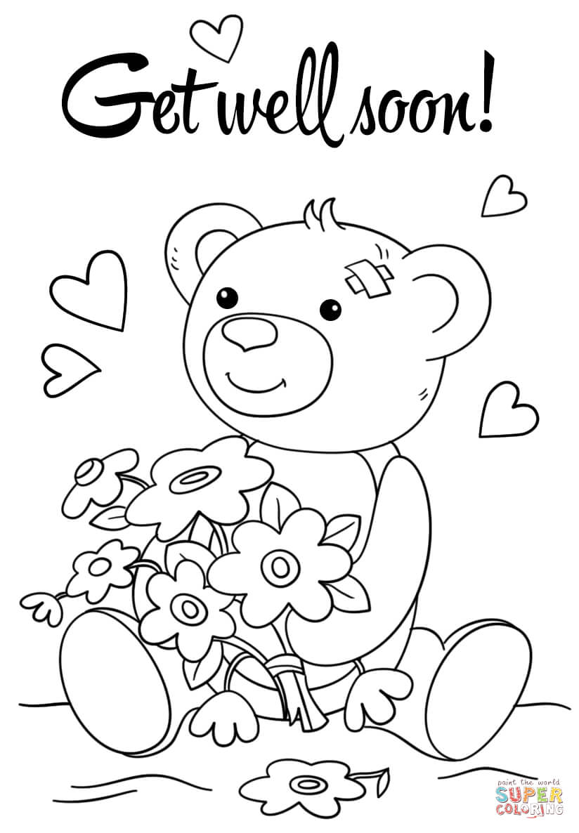 Cute Get Well Soon Coloring Page | Free Printable Coloring Pages Within Get Well Soon Card Template