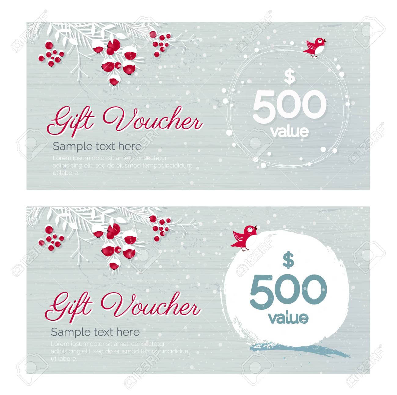 Cute Hand Drawn Christmas Gift Voucher Coupon Discount. Gift.. In Merry Christmas Gift Certificate Templates
