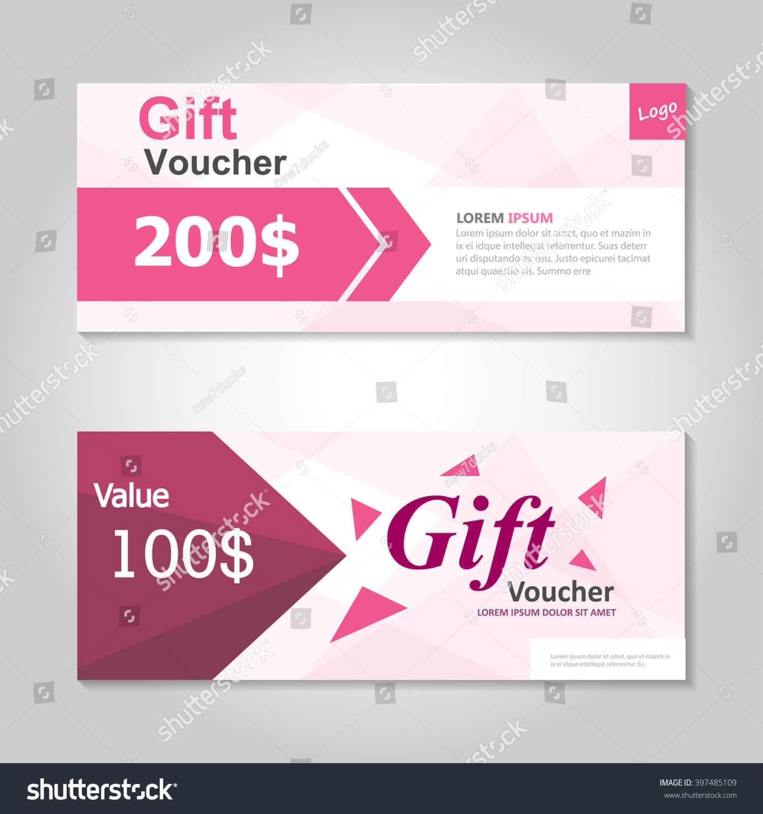 Cute Pink Gift Voucher Template Layout | Royalty Free Stock Intended For Pink Gift Certificate Template