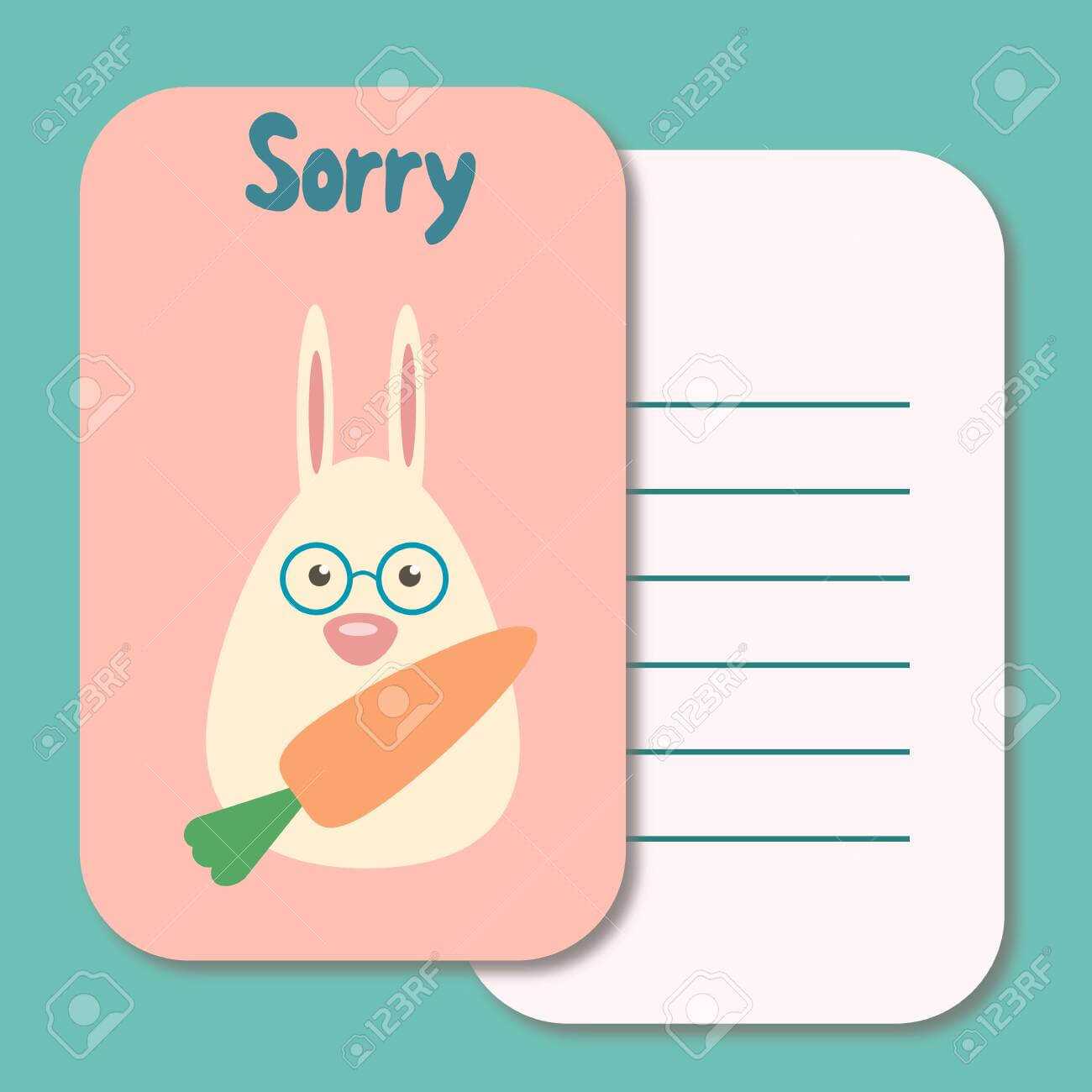 Cute Printable Illustration Sorry Card Typography Design Background.. Pertaining To Sorry Card Template