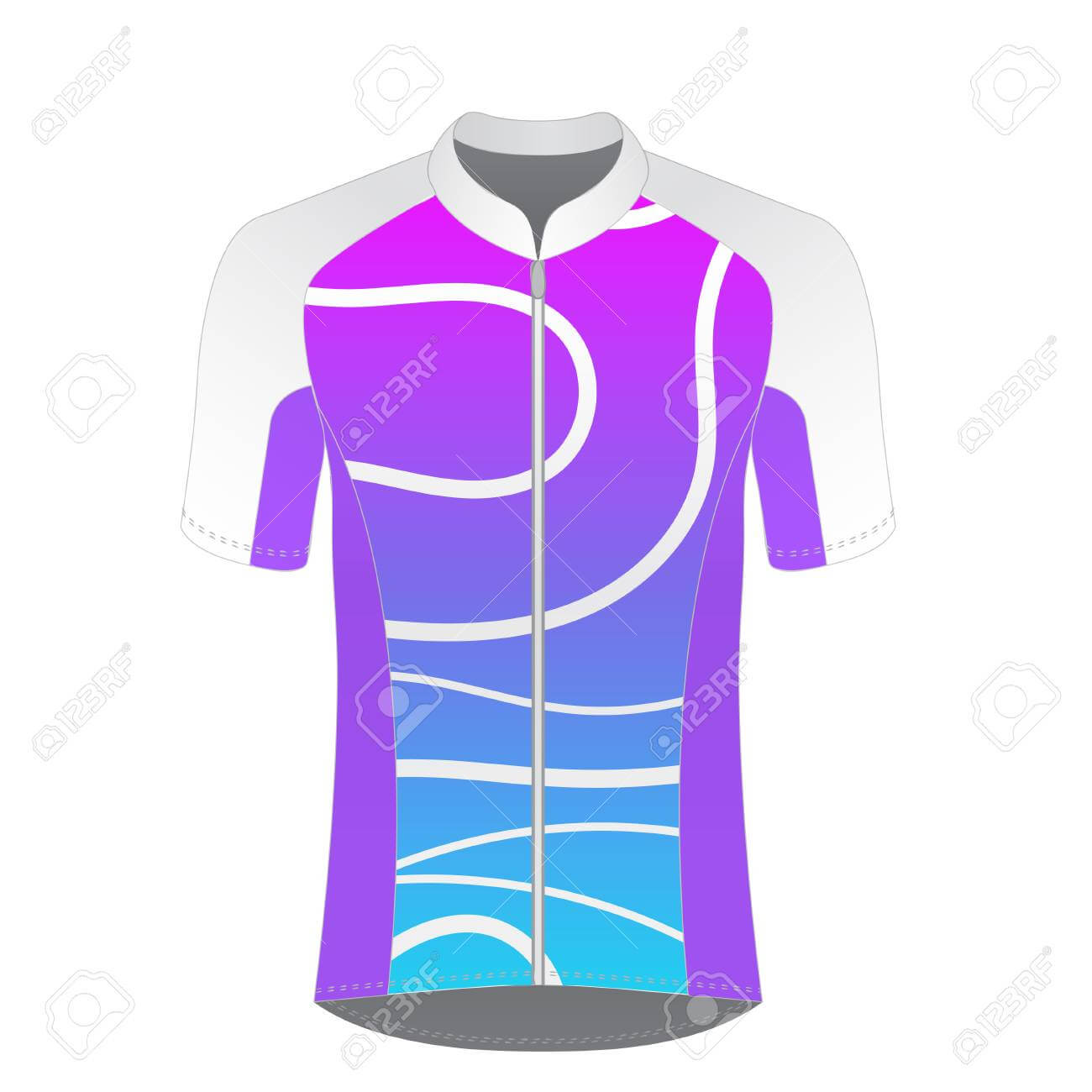 Cycling Jersey Mockup. T Shirt Sport Design Template. Road Racing.. In Blank Cycling Jersey Template
