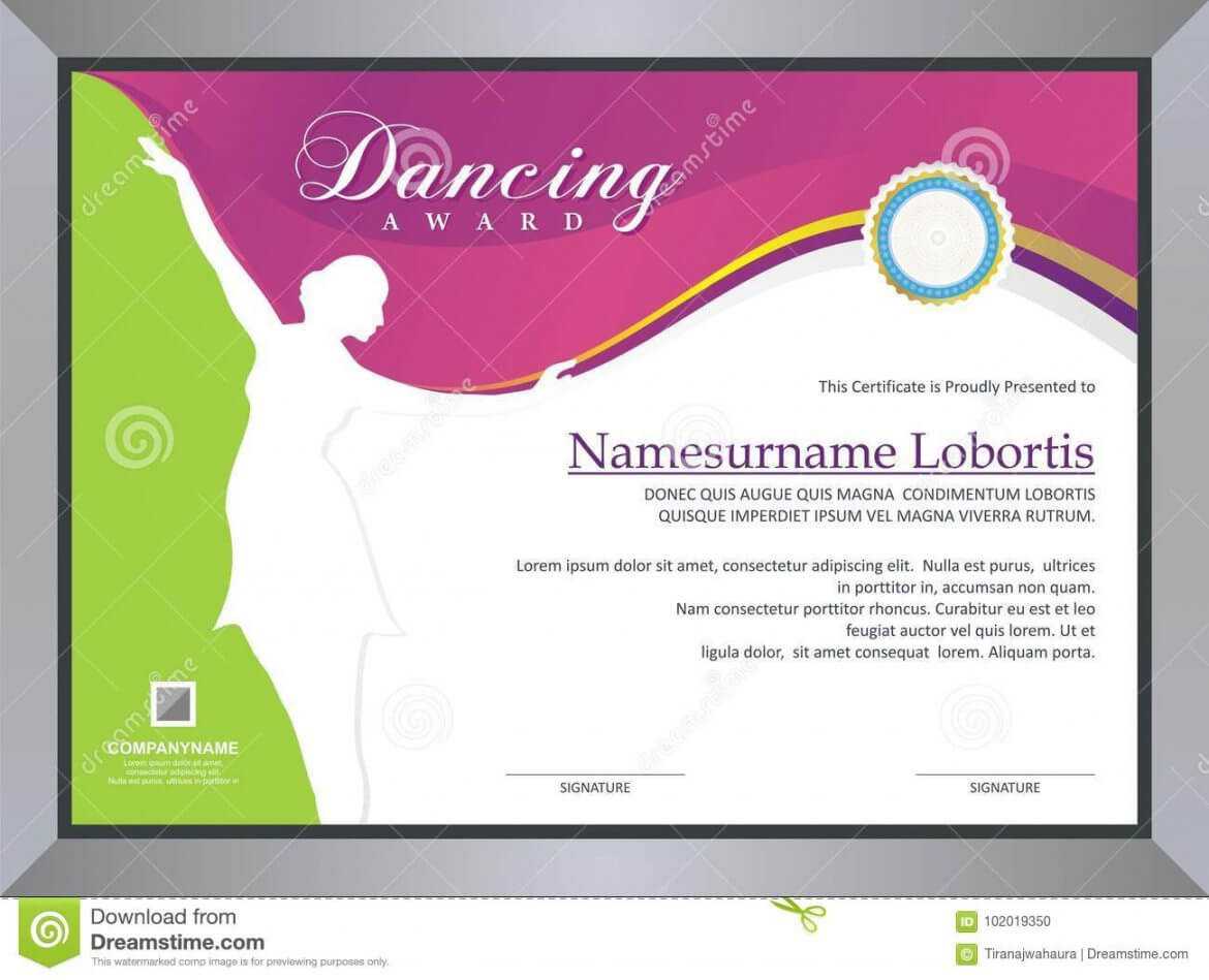 Dance Certificate Template Regarding Dance Certificate Template