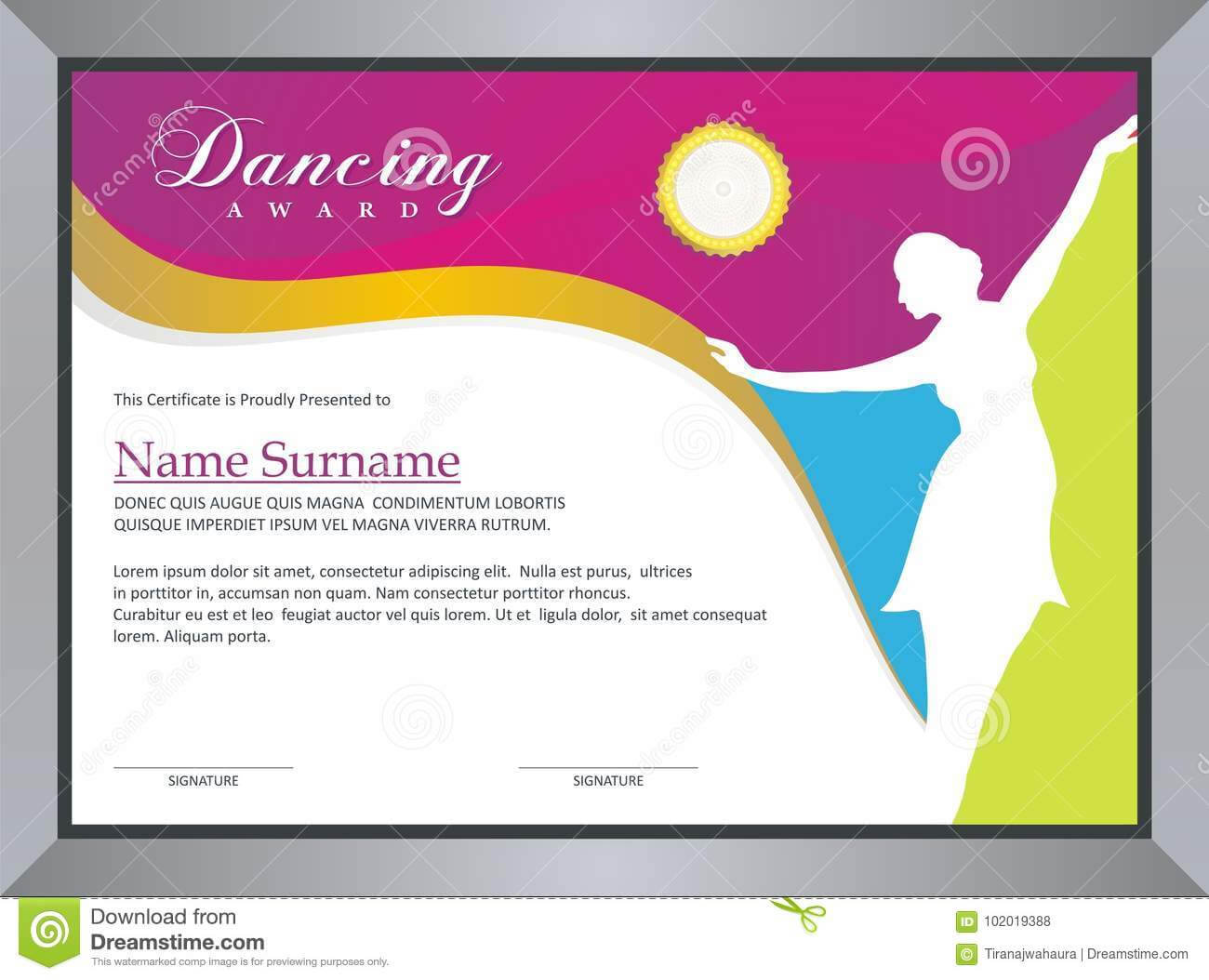 Dancing Award Stock Vector. Illustration Of Ballet Within Dance Certificate Template