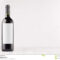 Dark Wine Bottle With Blank White Label On White Wooden Within Blank Wine Label Template