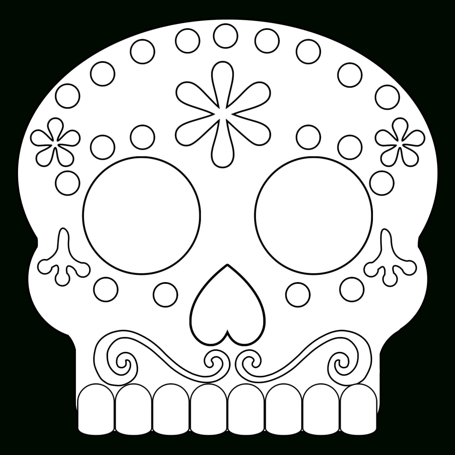 Day Of The Dead Masks Sugar Skulls Free Printable – Paper In Blank Sugar Skull Template