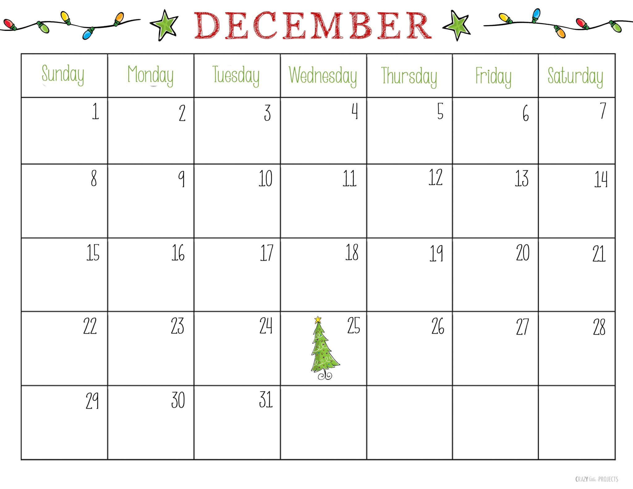 December 2018 Calendar Page For Kids – Free Printable With Blank Calendar Template For Kids